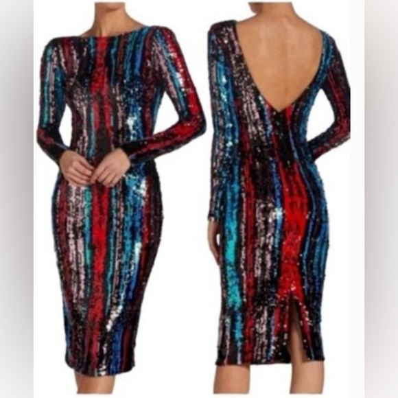 NWT Dress the Population Emery Sequin Dress Size Small - Picture 1 of 11